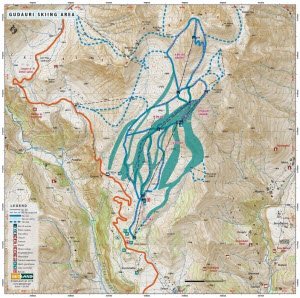 Карта трасс и канатных дорог Гудаури